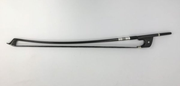 画像1: 黒カーボン製コントラバス弓(黒毛) (1)