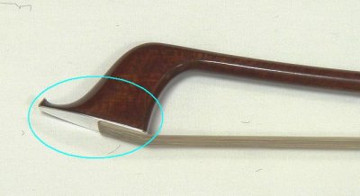 画像1: カーボン製コントラバス弓(金属部銀製・黒毛)